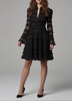 Morgana Vestido Midi Flecos Transparentes