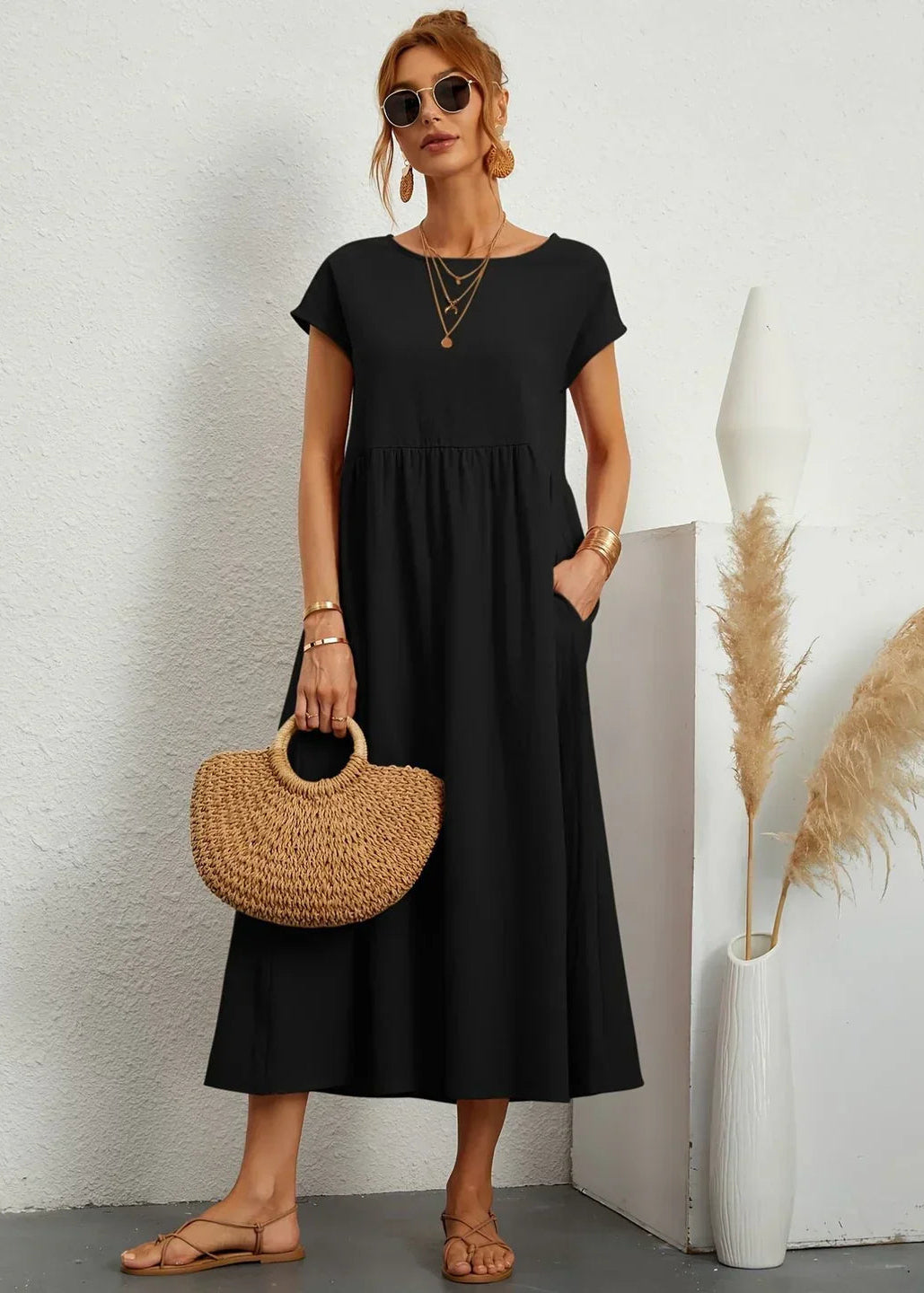 Gabriella Vestido Midi Fluido