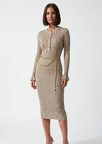 Golden Belt Top Manga Larga