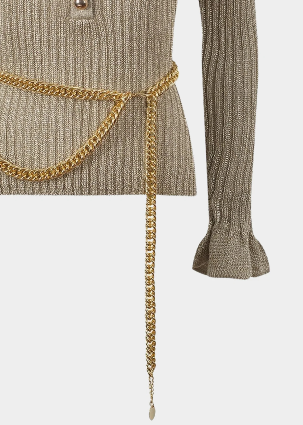 Golden Belt Top Manga Larga