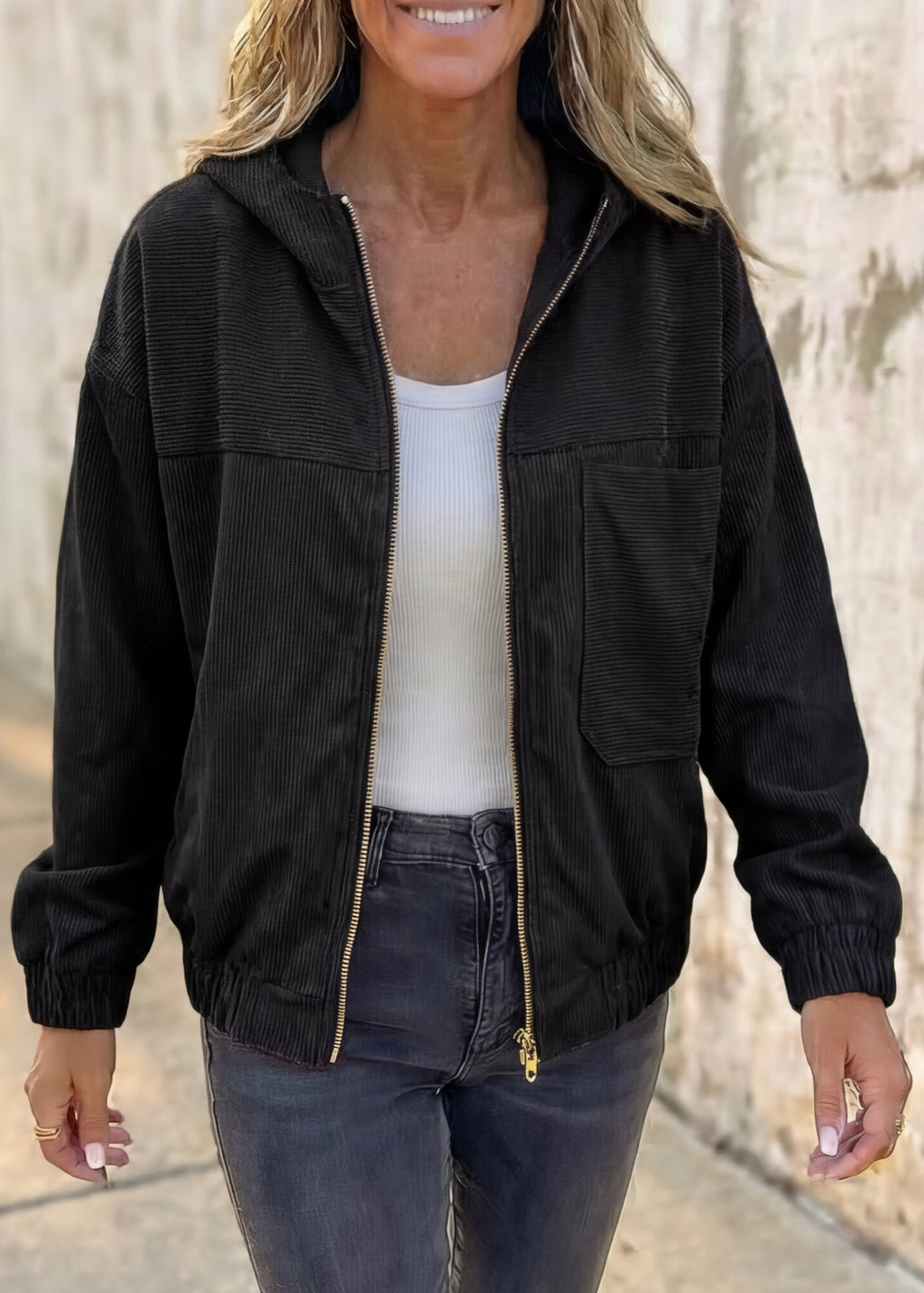 Lina Chaqueta Pana Cremallera