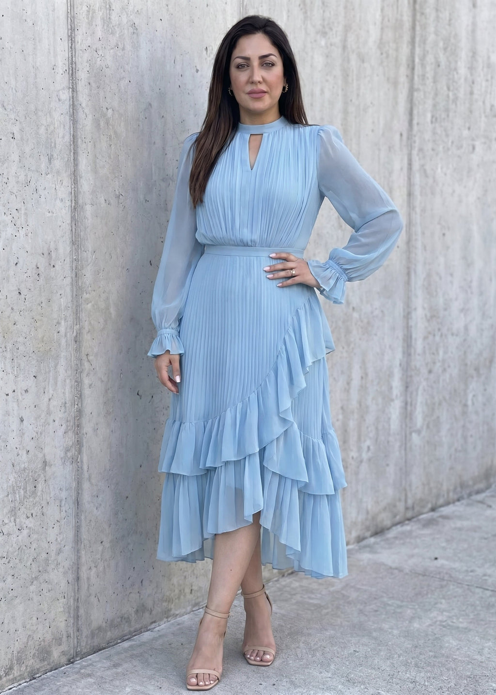 Aurora Vestido Midi Plisado