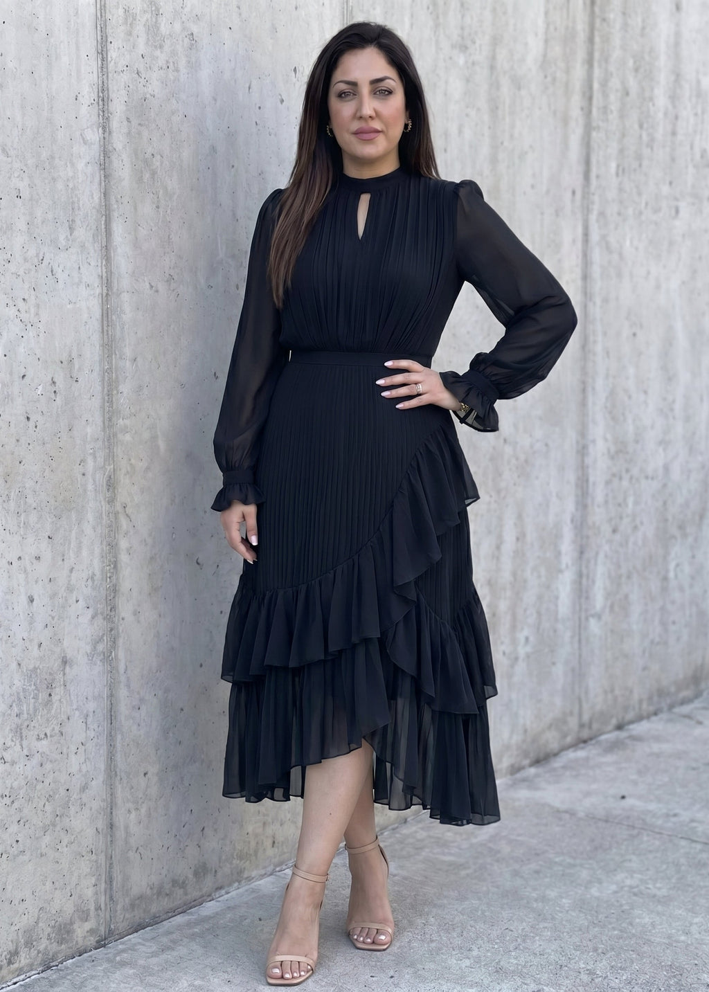 Aurora Vestido Midi Plisado