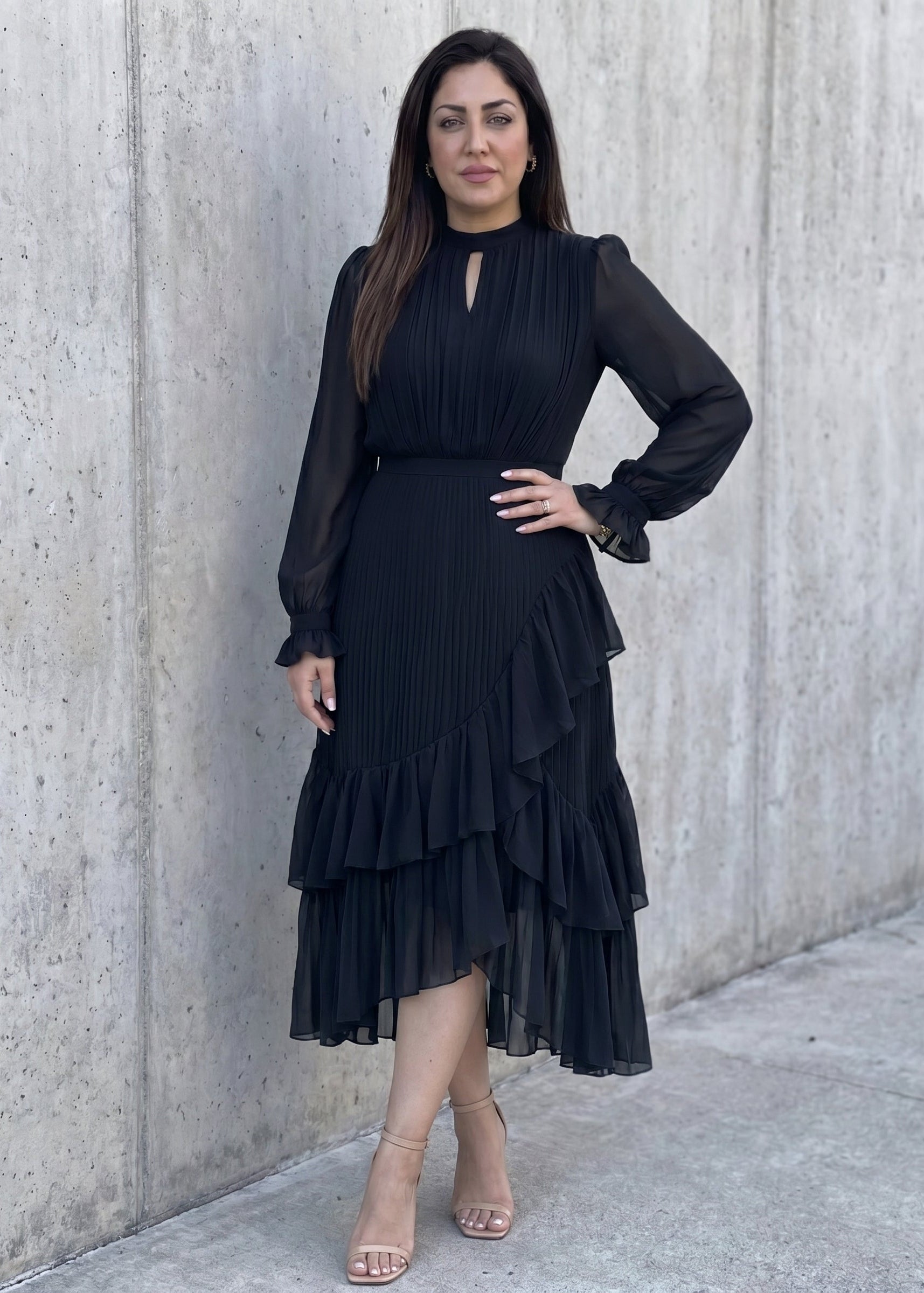 Aurora Vestido Midi Plisado