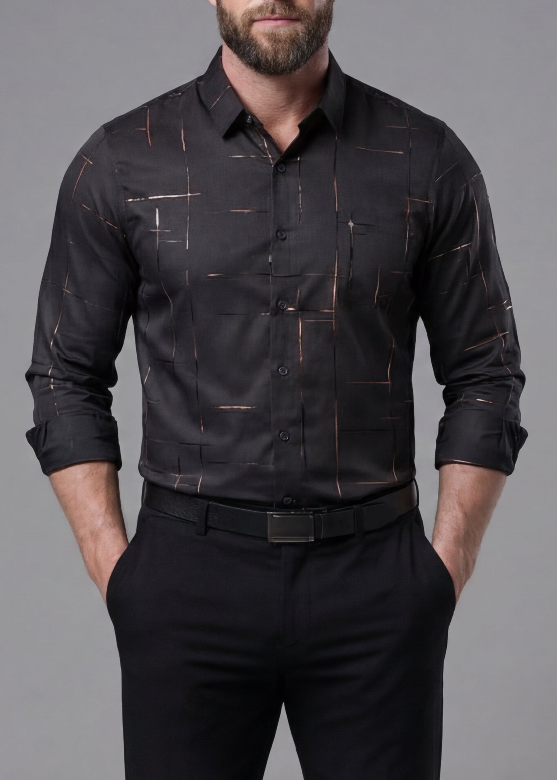 Braun Camisa Corte Ajustado