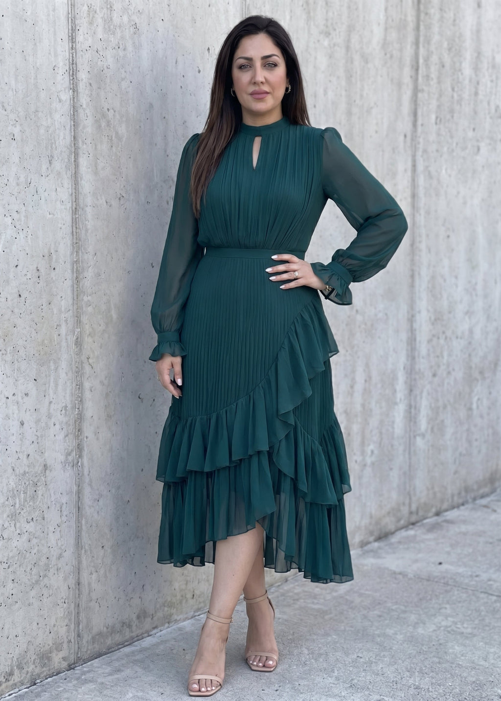 Aurora Vestido Midi Plisado