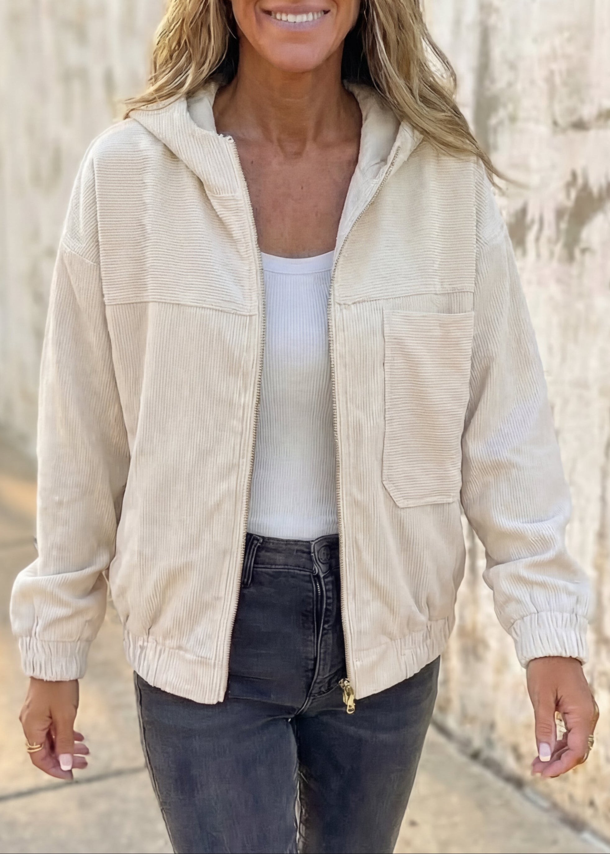 Lina Chaqueta Pana Cremallera