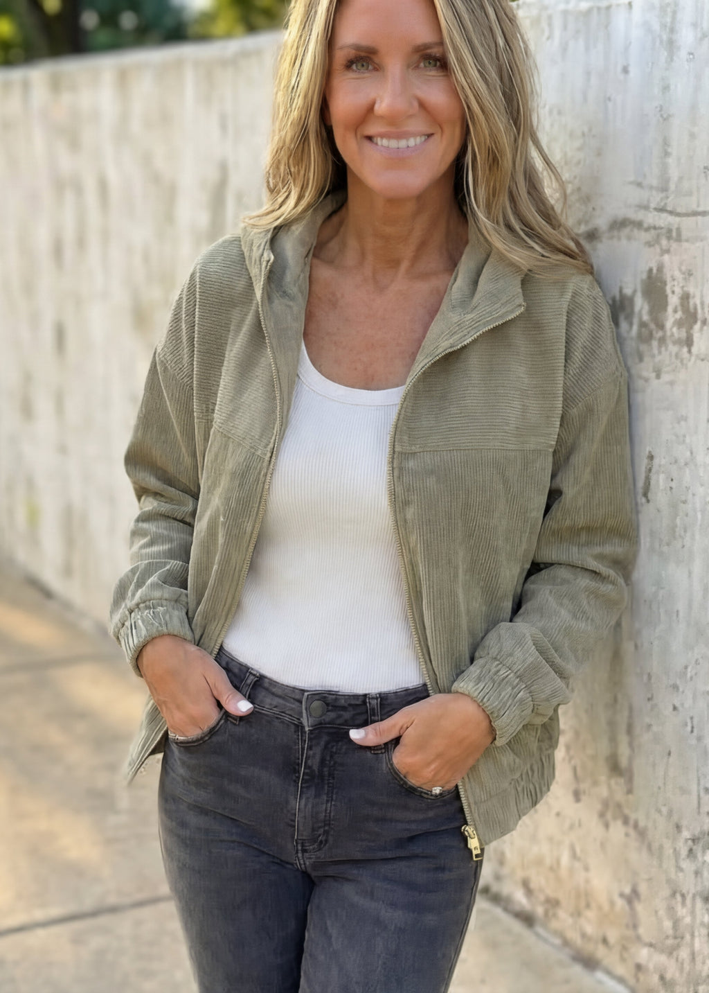 Lina Chaqueta Pana Cremallera